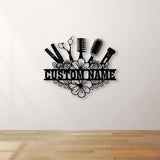Custom Hairdresser Metal Sign with Led Light Hair Stylist Sign Personalized Hairdresser Name Sign Hair Salon Wall Art