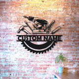 Custom Handyman Metal Wall Art LED Light - Repair Tools Decoration - Repair Tools Dad Gift - Personalized Carpenter Tools Name Sign Home Decor | GearViral