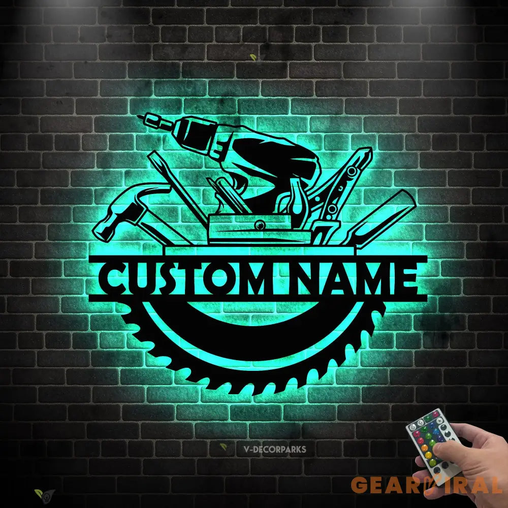 Custom Handyman Metal Wall Art LED Light - Repair Tools Decoration - Repair Tools Dad Gift - Personalized Carpenter