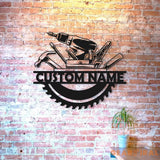 Custom Handyman Metal Wall Art LED Light - Repair Tools Decoration - Repair Tools Dad Gift - Personalized Carpenter