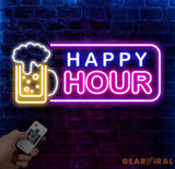 Custom Happy Hour Neon Beer Bar Sign Personalized Bar Club Neon Signs Neon Sign Home Bar Decor Bar Decoration Neon