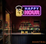 Custom Happy Hour Neon Beer Bar Sign Personalized Bar Club Neon Signs Neon Sign Home Bar Decor Bar Decoration Neon