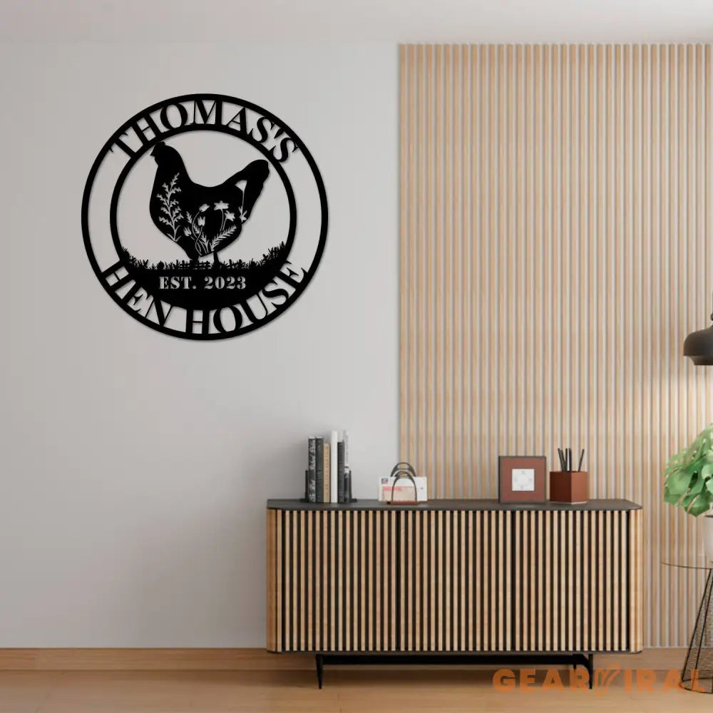 Custom Hen House Metal Sign,Farm House Decor Personalized Chicken Coop Sign Name,Chicken Coop Wall Art Farm Sign Barn