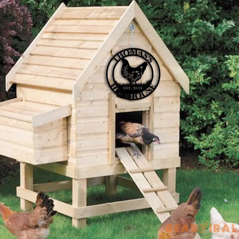 Custom Hen House Metal Sign,Farm House Decor Personalized Chicken Coop Sign Name,Chicken Coop Wall Art Farm Sign Barn