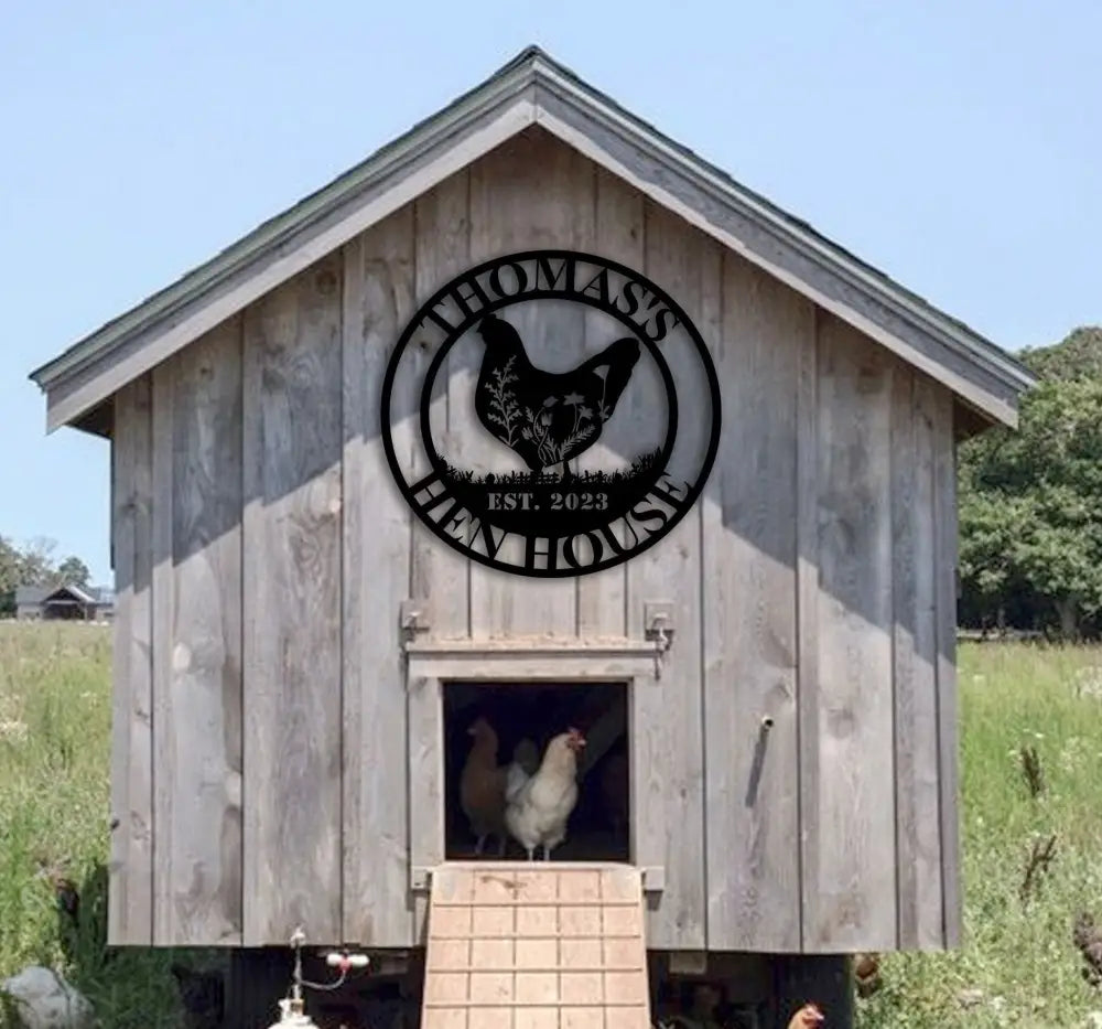 Custom Hen House Metal Sign,Farm House Decor Personalized Chicken Coop Sign Name,Chicken Coop Wall Art Farm Sign Barn