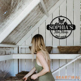 Custom Hen House Sign Personalized Chicken Coop Decor Rustic Farmhouse Metal Wall Art Hen House Established Sign