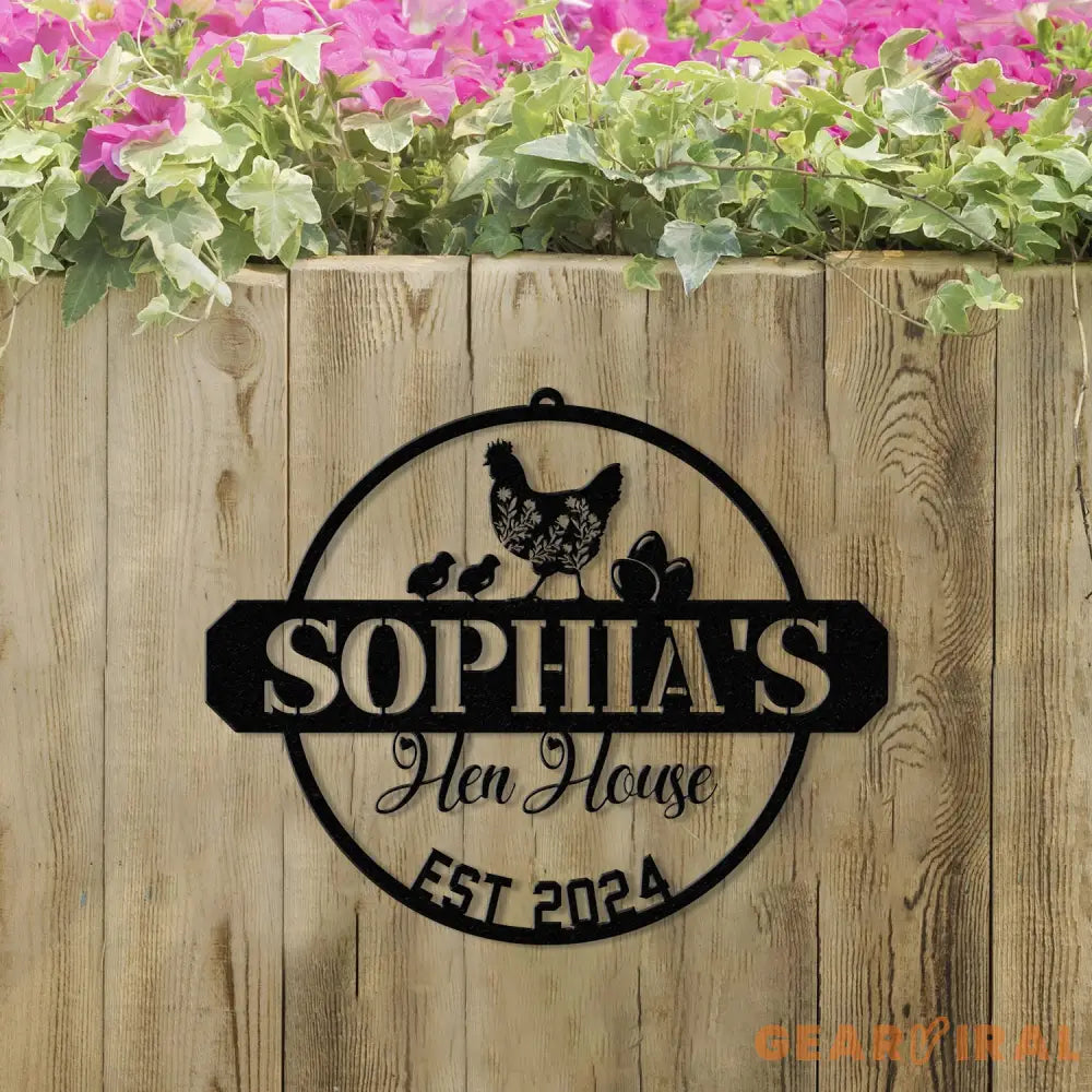 Custom Hen House Sign Personalized Chicken Coop Decor Rustic Farmhouse Metal Wall Art Hen House Established Sign