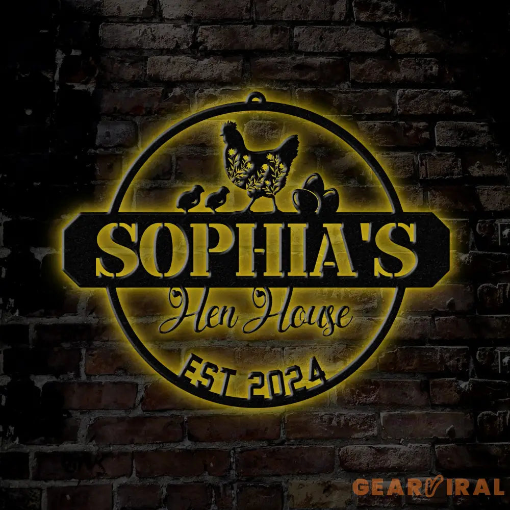 Custom Hen House Sign Personalized Chicken Coop Decor Rustic Farmhouse Metal Wall Art Hen House Established Sign