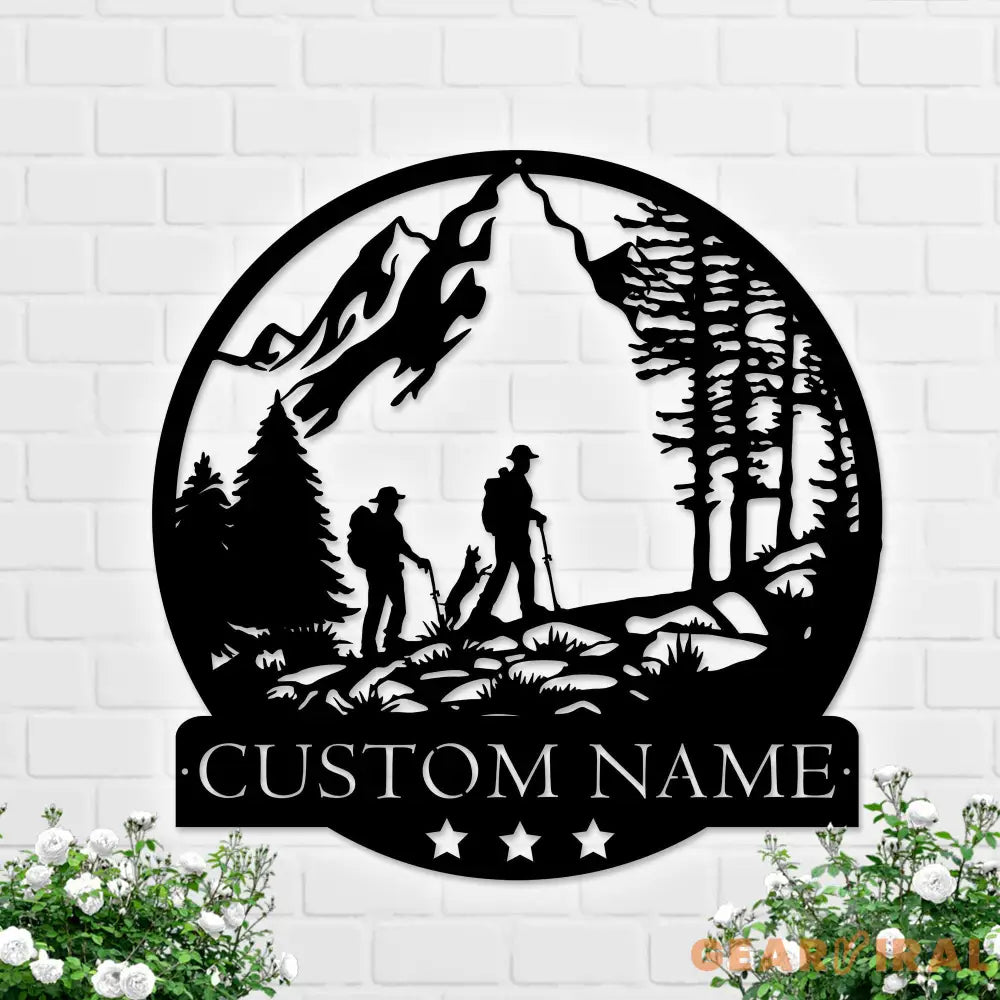 Custom Hiking Metal Wall Art - Couple Name Hiking Signs - Hiking Metal Sign - Hiking Couple | GearViral