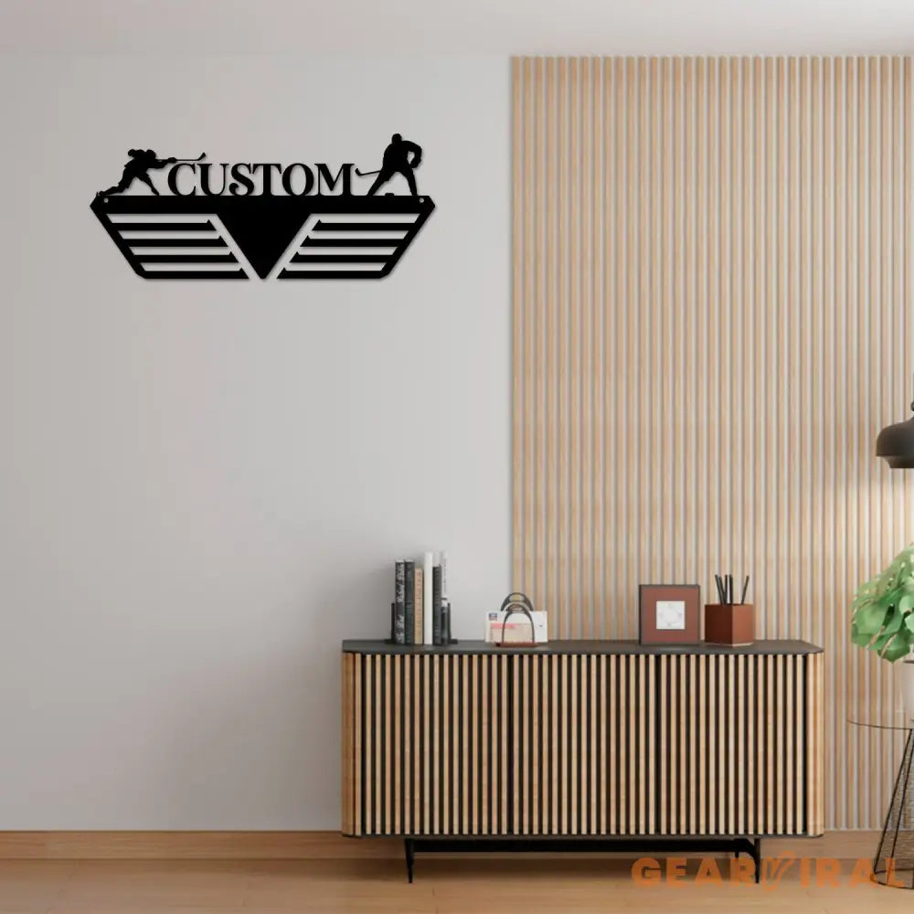 Custom Hockey Medal Hanger Metal With LED Light Hockey Gift Hockey House Decor Medal Display Awards Sign Wall Hanger