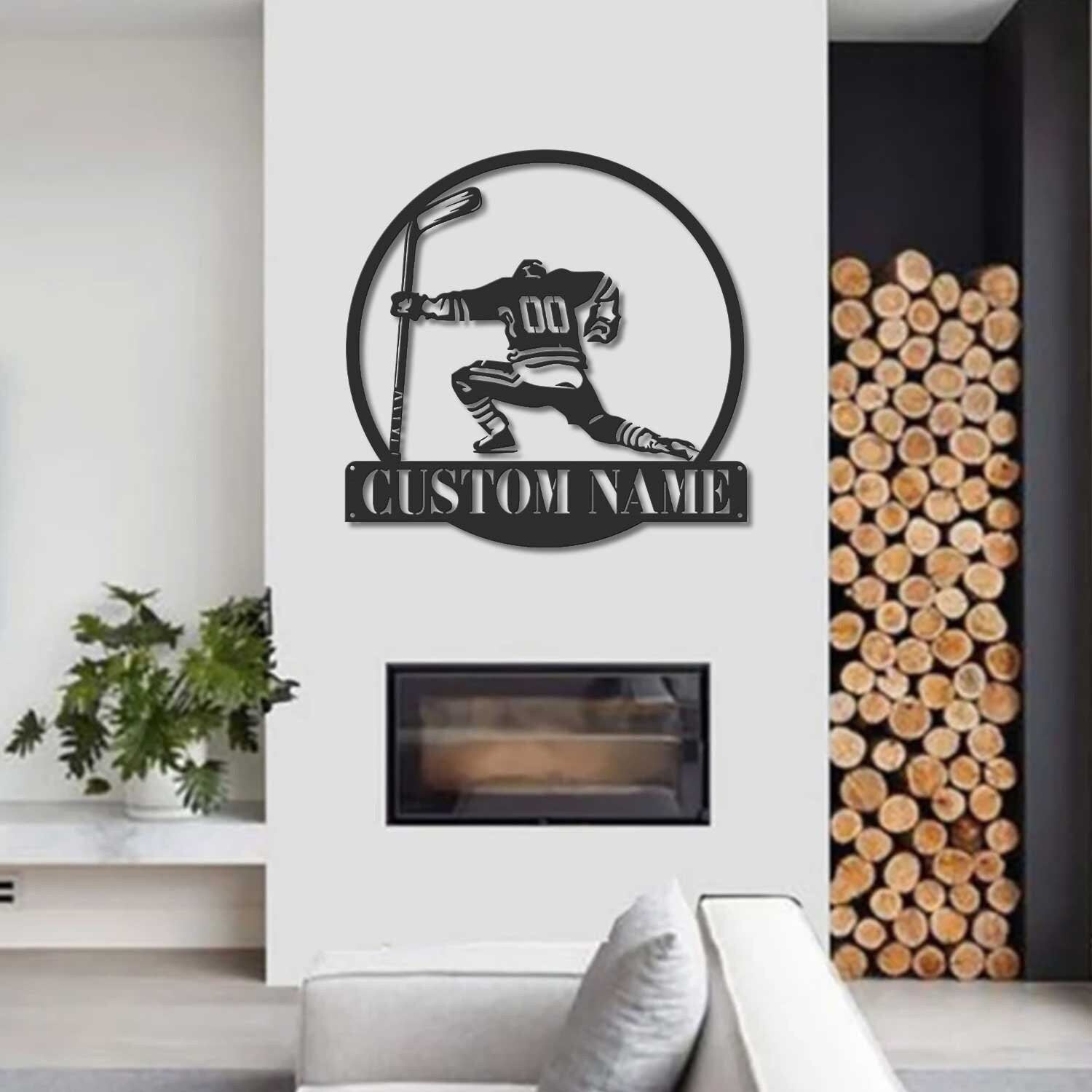 Custom Hockey Metal Sign with Led Light - Hockey Coach Gift Hockey Gifts for Team - Hockey Wall Decor - Hockey Player Gifts | GearViral