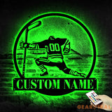 Custom Hockey Metal Sign with Led Light - Hockey Coach Gift Hockey Gifts for Team - Hockey Wall Decor - Hockey Player