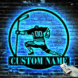 Custom Hockey Metal Sign with Led Light - Hockey Coach Gift Hockey Gifts for Team - Hockey Wall Decor - Hockey Player
