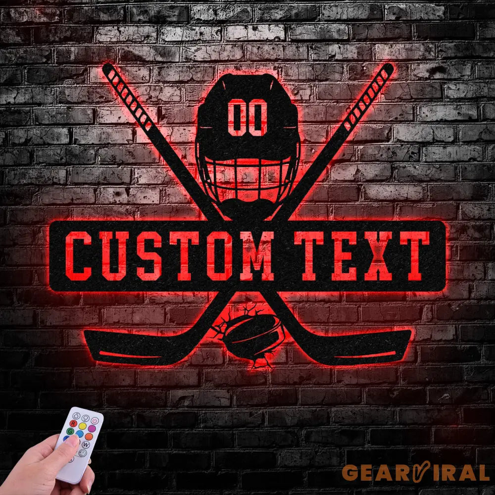Custom Hockey Metal Sign with Led Light Hockey Coach Gift Hockey Gifts for Team Hockey Wall Decor Hockey Player Gifts