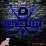 Custom Hockey Metal Sign with Led Light Hockey Coach Gift Hockey Gifts for Team Hockey Wall Decor Hockey Player Gifts