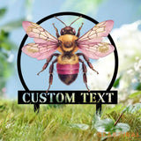 Custom Honey Bee Garden Sign Personalized Name Garden Stake Metal Garden Sign Gardener Name Sign Gardener Gift Yard