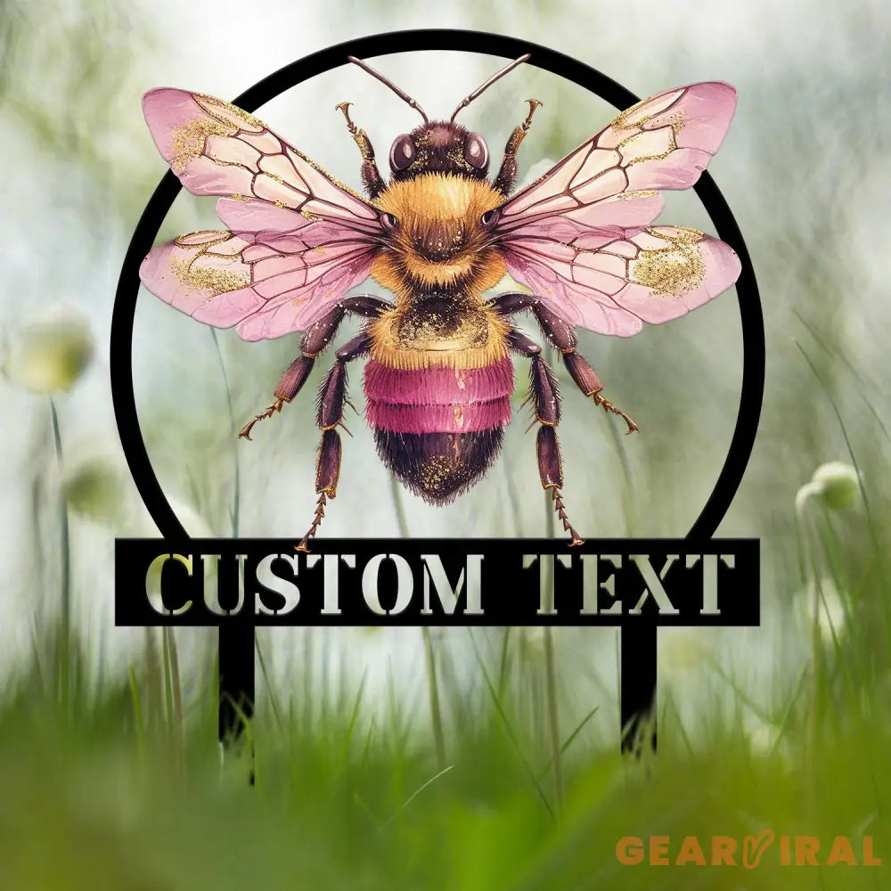 Custom Honey Bee Garden Sign Personalized Name Garden Stake Metal Garden Sign Gardener Name Sign Gardener Gift Yard