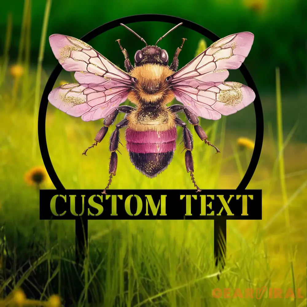 Custom Honey Bee Garden Sign Personalized Name Garden Stake Metal Garden Sign Gardener Name Sign Gardener Gift Yard