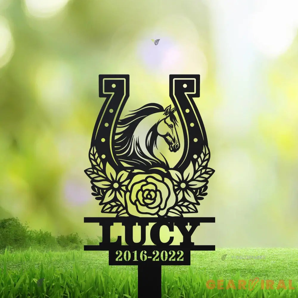 Custom Horse Memorial Stake - Horse Loss - Metal Stake - Sympathy Sign | GearViral