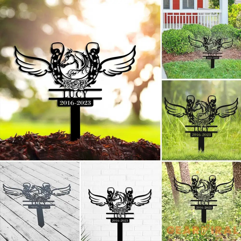 Custom Horse Memorial Stake - Metal Stake - Horse Loss - Sympathy Sign | GearViral