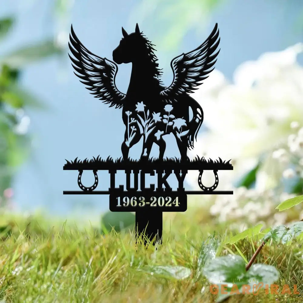 Custom Horse Memorial Stake Sign Pet Grave Markers Sign Personalized Horse Sign With Stake Sympathy Sign Remembrance