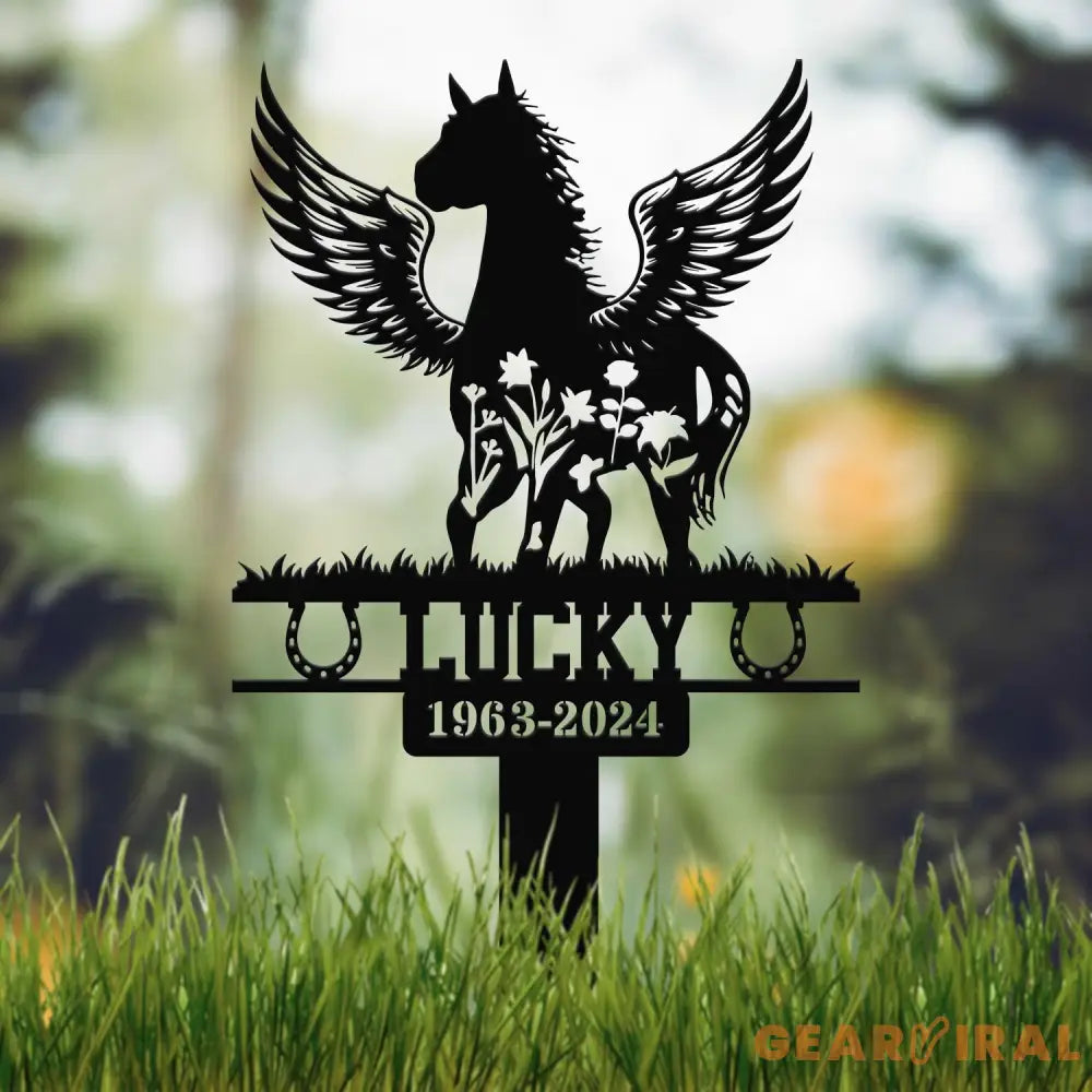 Custom Horse Memorial Stake Sign Pet Grave Markers Sign Personalized Horse Sign With Stake Sympathy Sign Remembrance