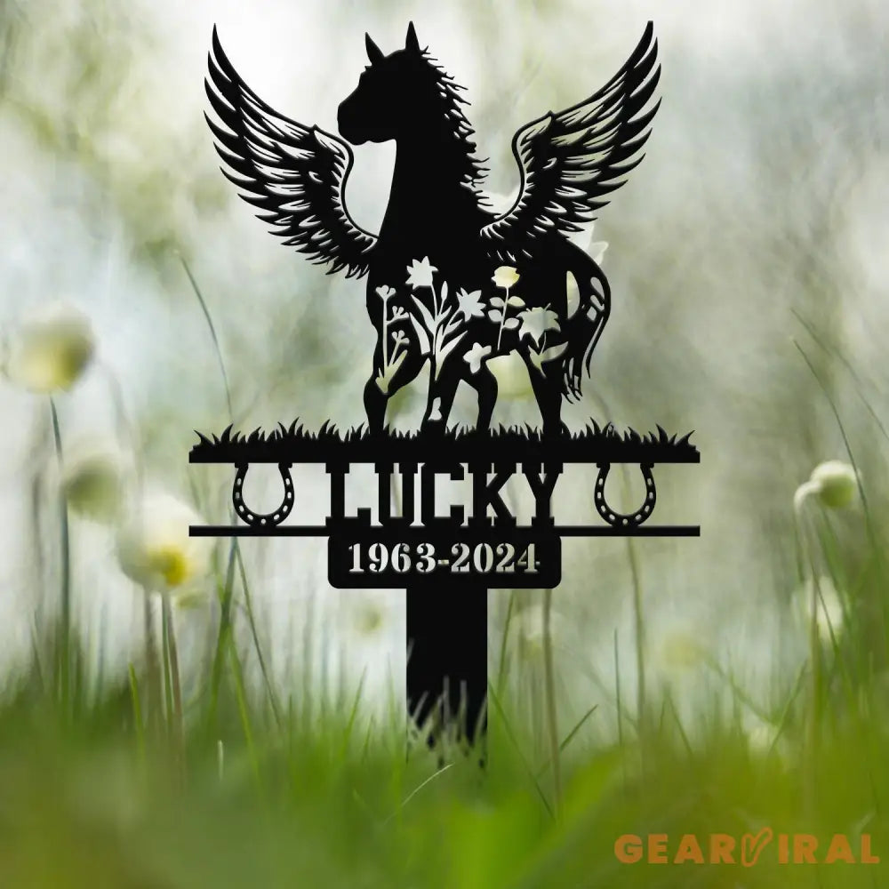 Custom Horse Memorial Stake Sign Pet Grave Markers Sign Personalized Horse Sign With Stake Sympathy Sign Remembrance