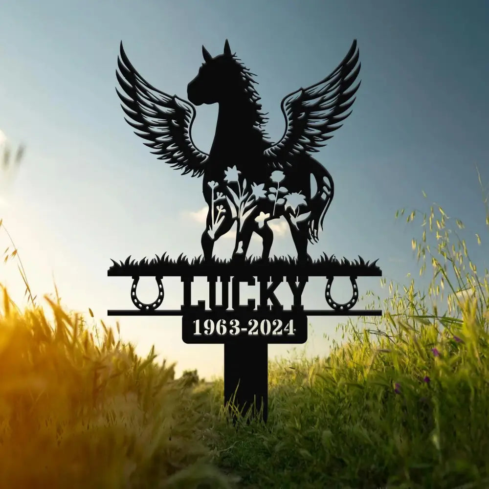 Custom Horse Memorial Stake Sign Pet Grave Markers Sign Personalized Horse Sign With Stake Sympathy Sign Remembrance