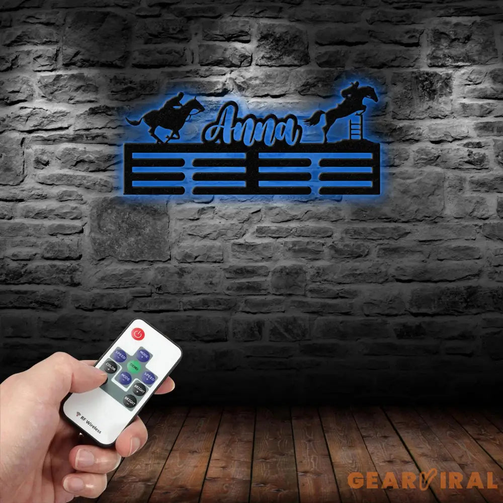 Custom Horse Racing Medal Award Hanging Rack Medal Hanger Holder Display Rack 3 RUNG Medal Display Personalized Medal