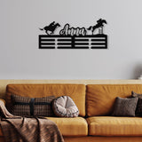 Custom Horse Racing Medal Award Hanging Rack, Medal Hanger Holder Display Rack 3 RUNG, Medal Display, Personalized Medal Rack