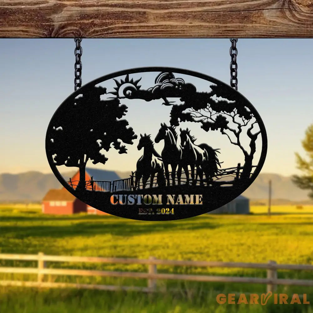 Custom Horse Ranch Sign Personalized Metal Farm Sign Ranch and Farm Decor Farming Signs Horse Sign Gift for Her Rustic