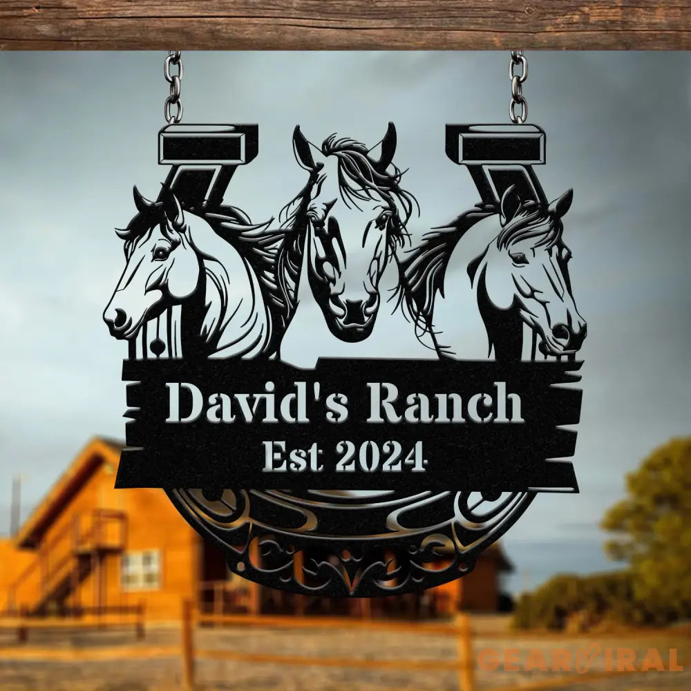 Custom Horse Ranch Sign Personalized Metal Ranch Sign Metal Hose Sign Camp Sign Horse Stall Horse Farm Decor Barn Sign