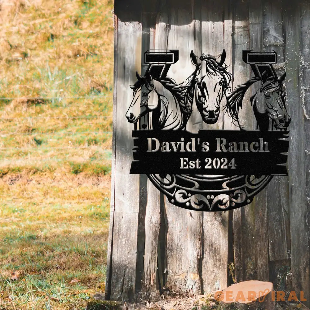 Custom Horse Ranch Sign Personalized Metal Ranch Sign Metal Hose Sign Camp Sign Horse Stall Horse Farm Decor Barn Sign
