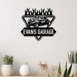 Custom Hot Rod Garage Metal Sign with Led Light Personalized Man Cave Named Wall Art Business Sign Metal Car Sign