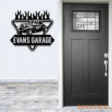 Custom Hot Rod Garage Metal Sign with Led Light Personalized Man Cave Named Wall Art Business Sign Metal Car Sign