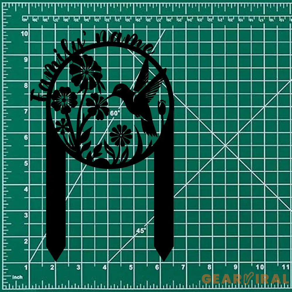 Custom Hummingbird Garden Metal Stake Personalized Family Name Yard Sign Outdoor Decor Garden Stake Outdoor Door Garden