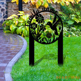 Custom Hummingbird Garden Metal Stake Personalized Family Name Yard Sign Outdoor Decor Garden Stake Outdoor Door Garden