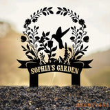 Custom Hummingbird Garden Sign Personalized Name Garden Stake Metal Garden Sign Gardener Name Sign Gardener Gift Yard