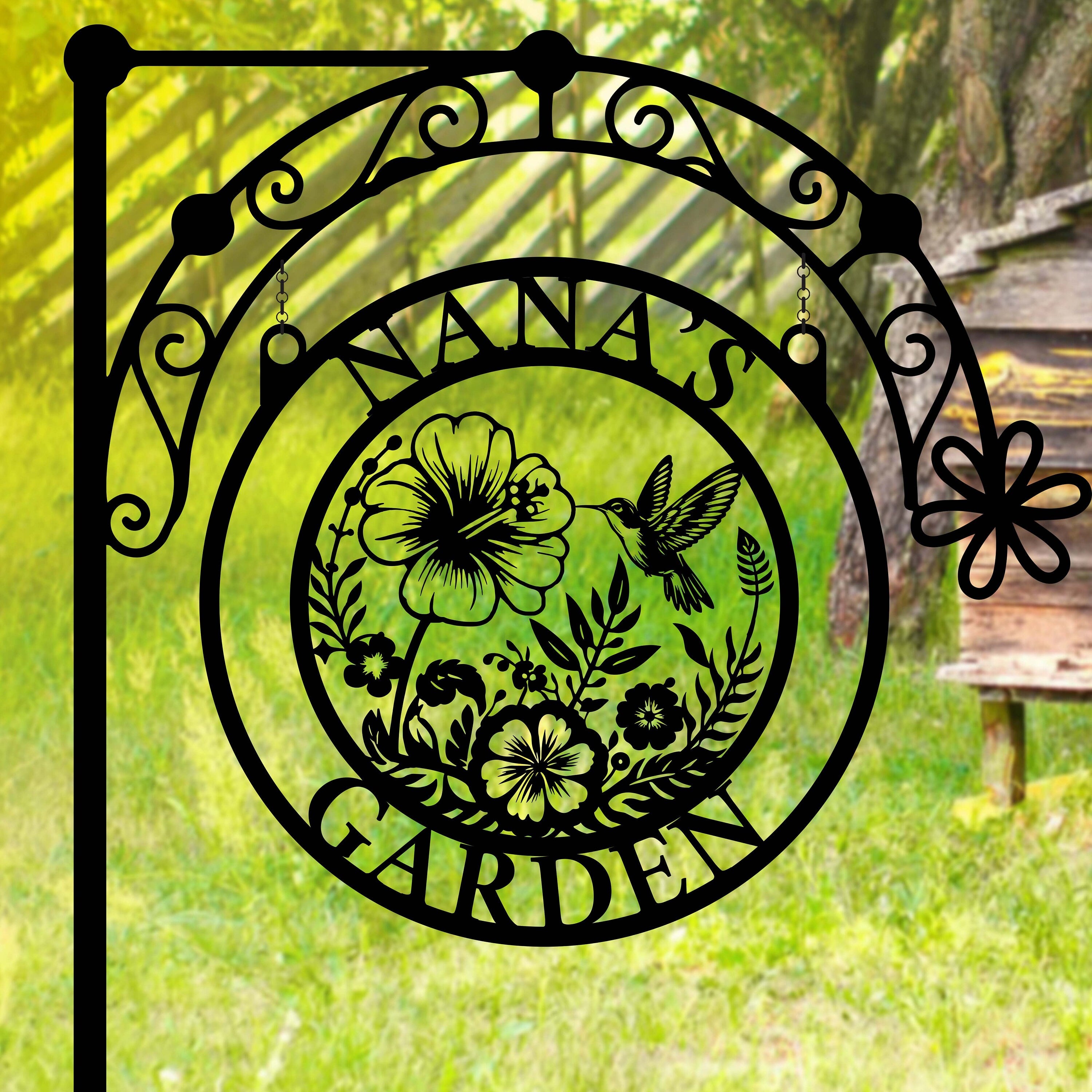 Custom Hummingbird Metal Garden Decor - Hummingbird Garden Sign - Hummingbird wall art - Personalized Garden Decor | GearViral