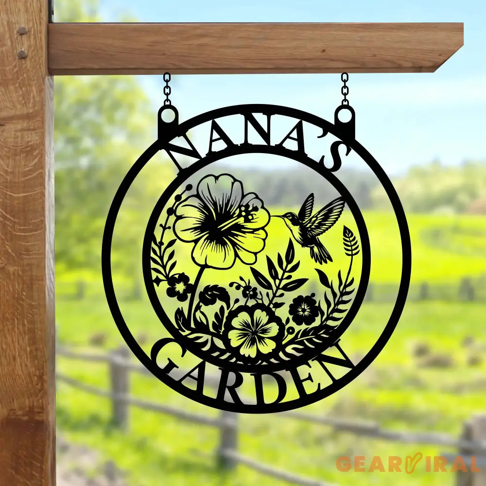 Custom Hummingbird Metal Garden Decor - Hummingbird Garden Sign - Hummingbird wall art - Personalized Garden Decor