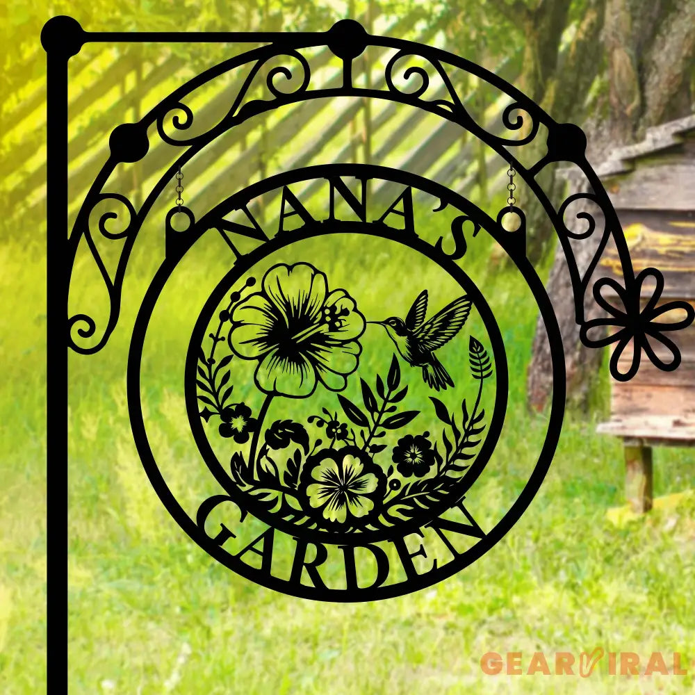 Custom Hummingbird Metal Garden Decor - Hummingbird Garden Sign - Hummingbird wall art - Personalized Garden Decor