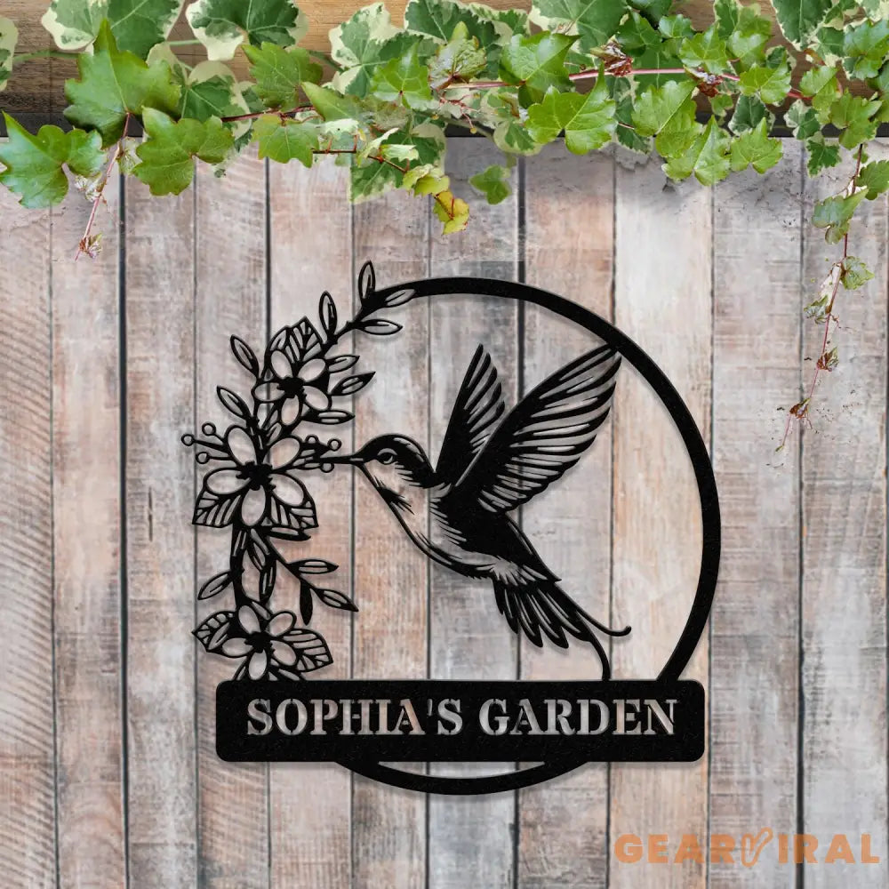 Custom Hummingbird Metal Garden Decor Hummingbird Garden Sign Hummingbird wall art Personalized Garden Decor Custom