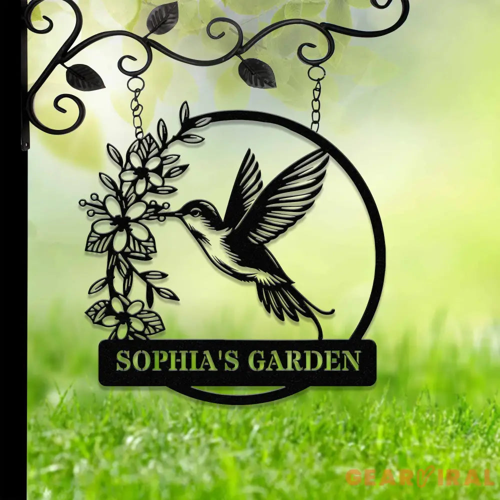 Custom Hummingbird Metal Garden Decor Hummingbird Garden Sign Hummingbird wall art Personalized Garden Decor Custom