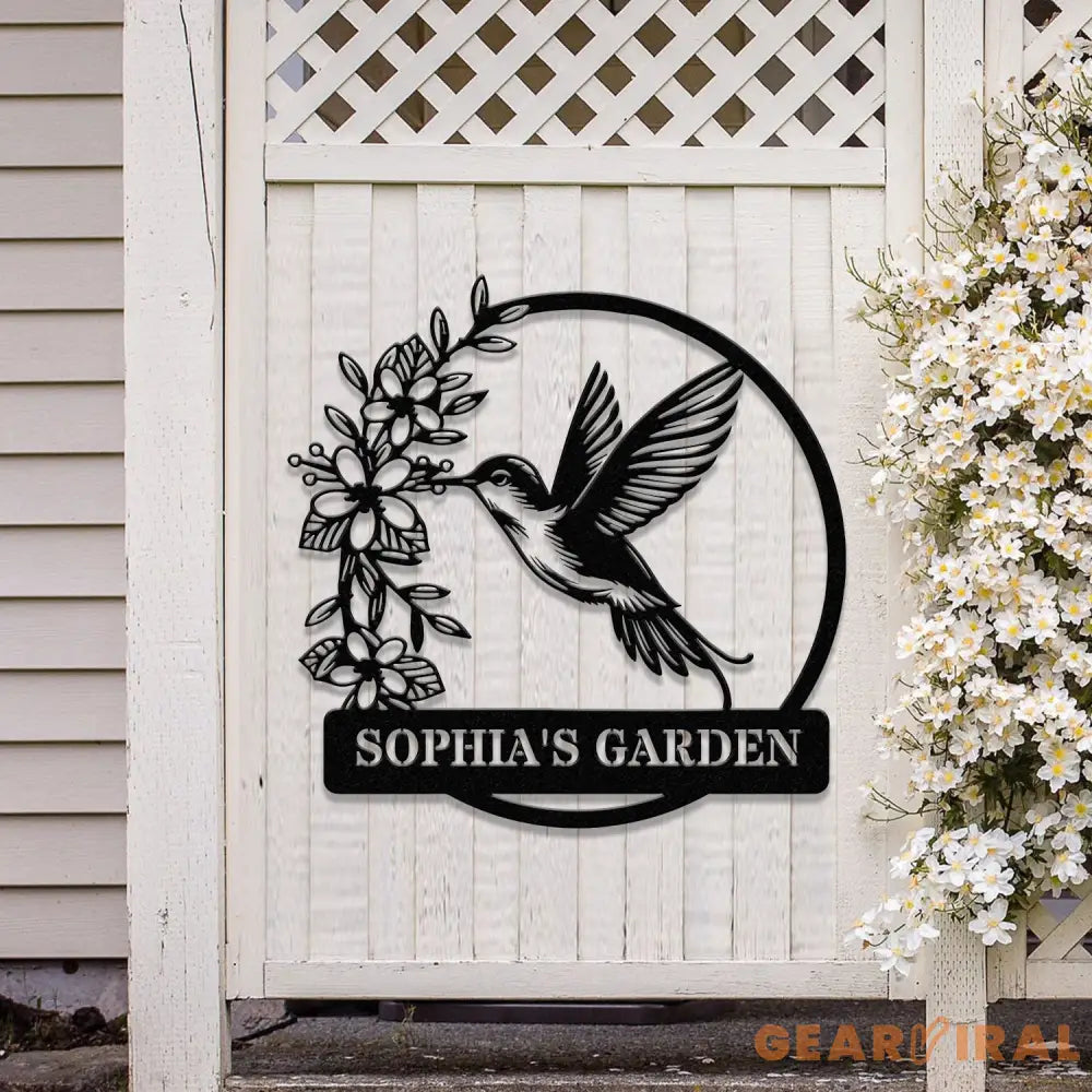 Custom Hummingbird Metal Garden Decor Hummingbird Garden Sign Hummingbird wall art Personalized Garden Decor Custom