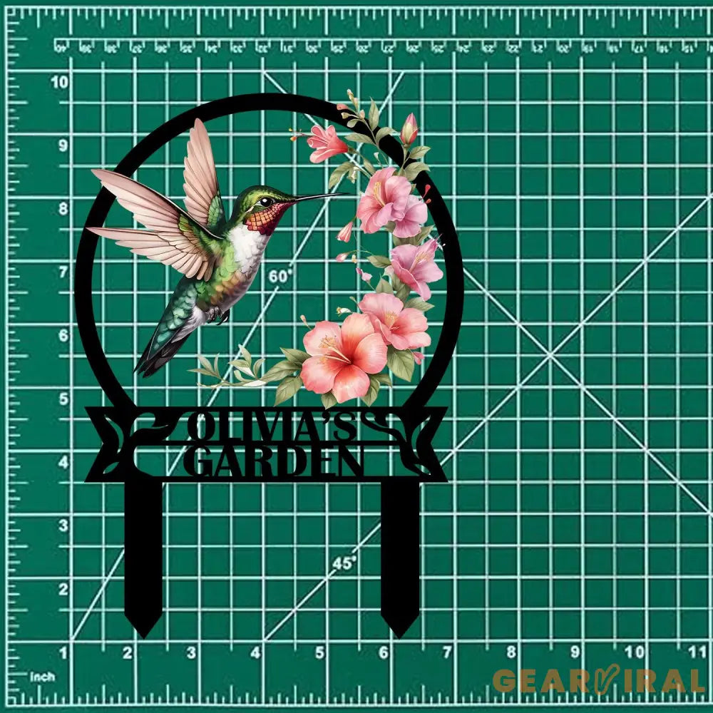 Custom Hummingbird Metal Garden Stake Bird with Stakes Garden Sign Personalized Garden Name Sign Gardener Gift Outdoor