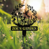 Custom Hummingbird Metal Garden Stake Bird with Stakes Garden Sign Personalized Garden Name Sign Gardener Gift Outdoor