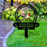 Custom Hummingbird Remembrance Stake Stake Metal Sign Memorial Plaque Buffterfly Grave Marker Personalized Garden Sign