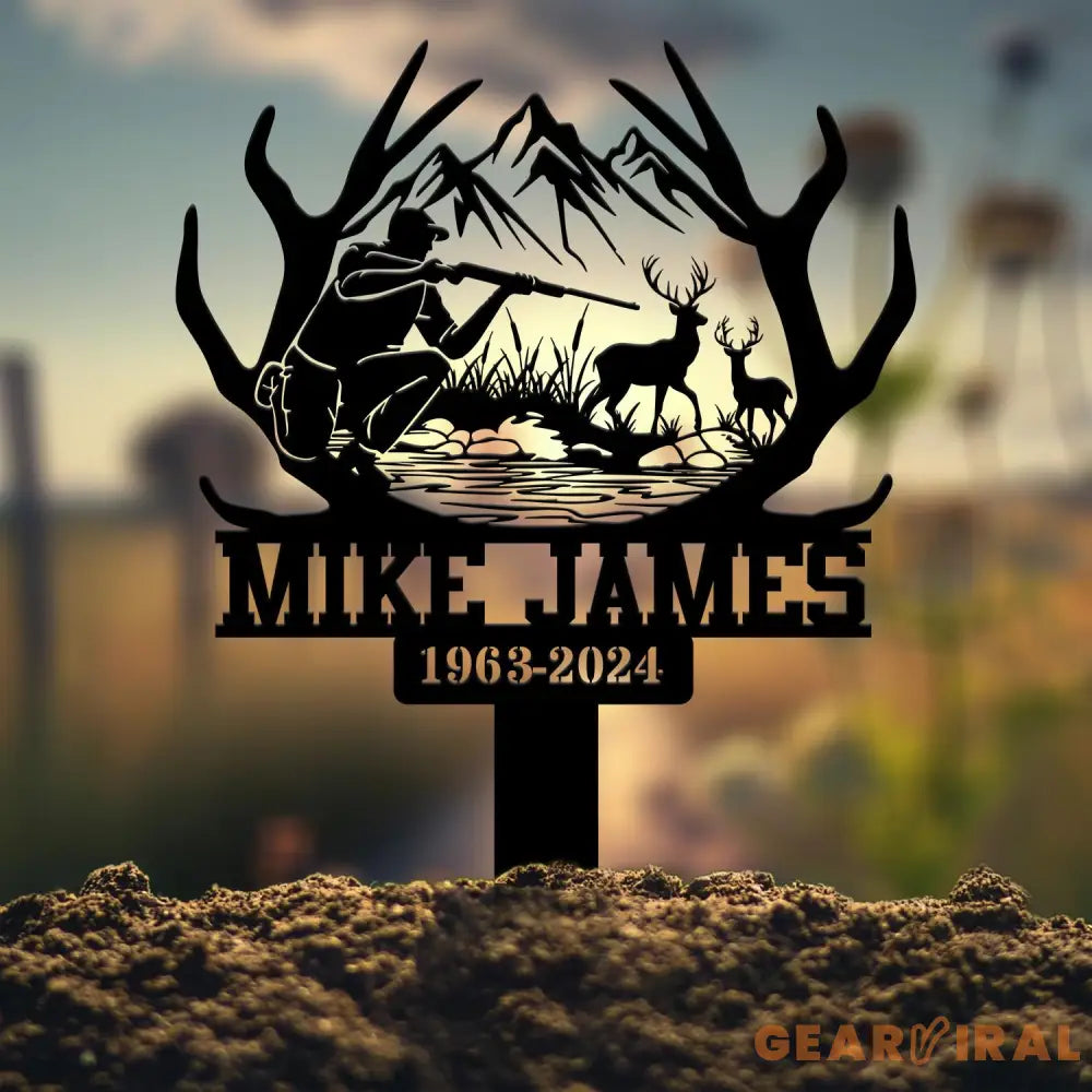 Custom Hunting Memorial Plaque Stake Memorial Grave Marker Hunter Memorial Stake For Grave Hunter Loss Dad Loss Hunter