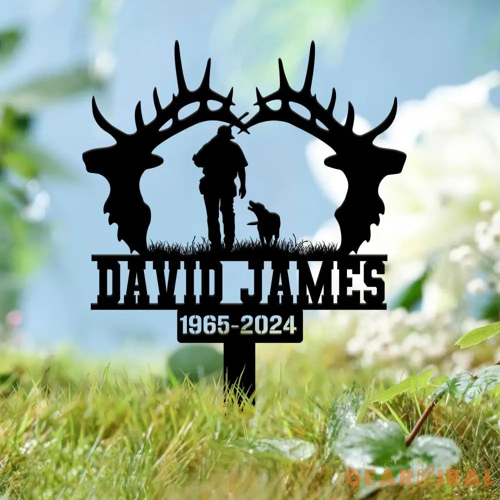 Custom Hunting Memorial Plaque Stake Memorial Grave Marker Hunter Memorial Stake For Grave Hunter Loss Dad Loss Hunter