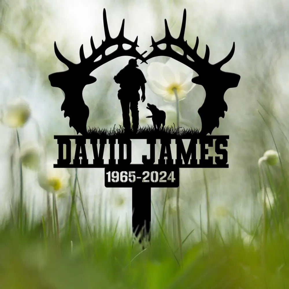 Custom Hunting Memorial Plaque Stake Memorial Grave Marker Hunter Memorial Stake For Grave Hunter Loss Dad Loss Hunter